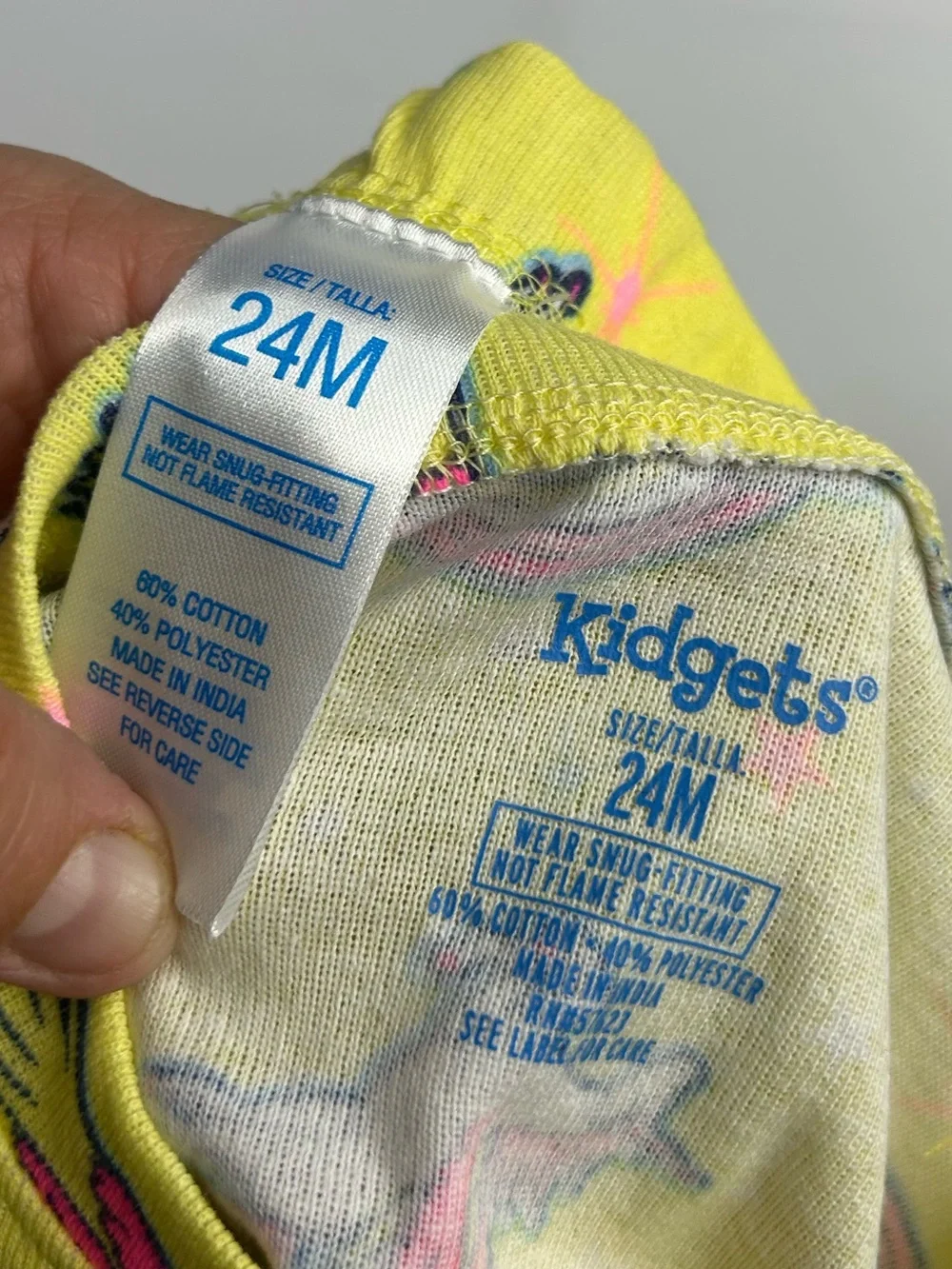 5 for $25🔥Kidgets Yellow Unicorn Rainbow Print‎ Pajama Set Girls 24M- NWT